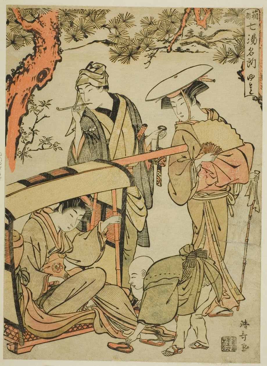 Yumoto, a "Hakone hét híres meleg forrása (Hakone shichito meisho)" sorozatból alkotó: Torii Kiyonaga