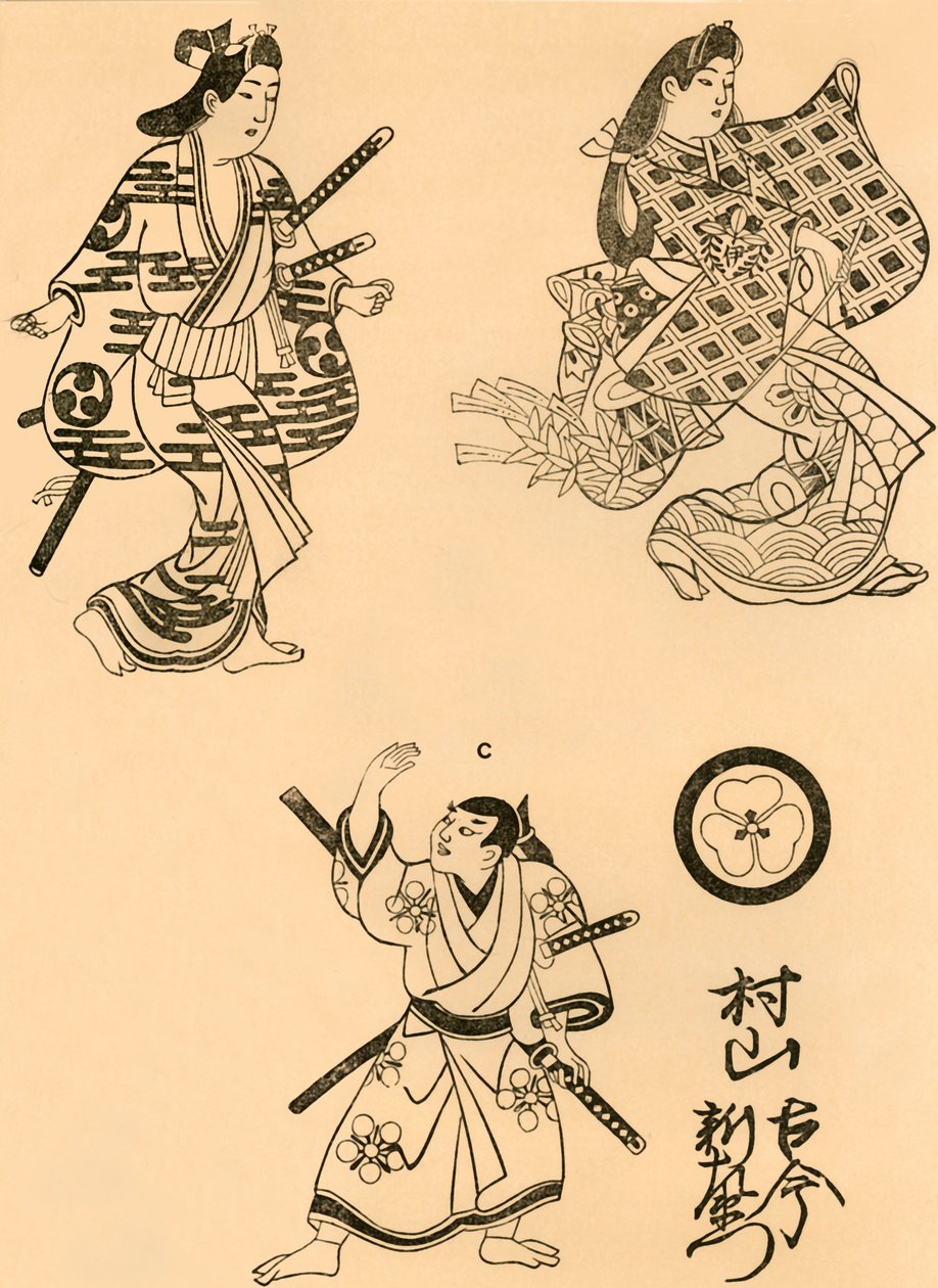 Három figura, 1693, 1924. alkotó: Torii Kiyonobu I