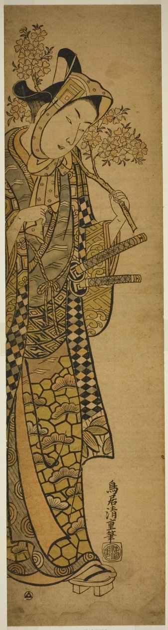 tee ac és r sanogawa ichimatsu l fiatal g férfiként alkotó: Torii Kiyoshige
