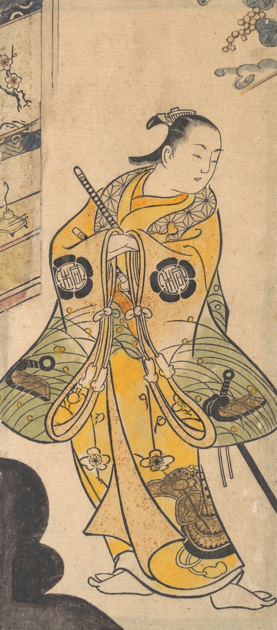 Színész mint szamuráj fiatal, kb. 1735. alkotó: Torii Kiyotada