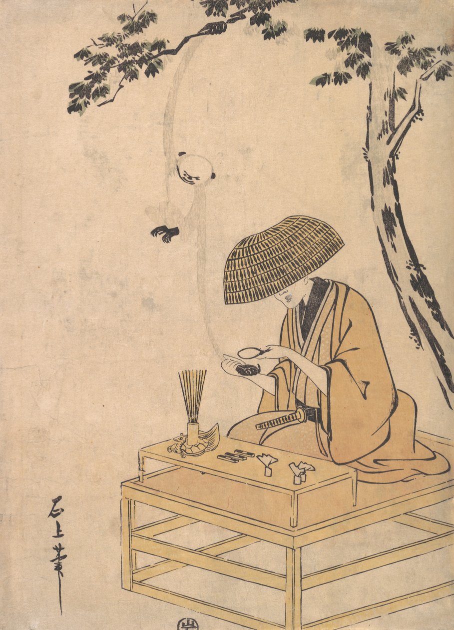 A nagyító, kb. 1775. alkotó: Toriyama Sekien