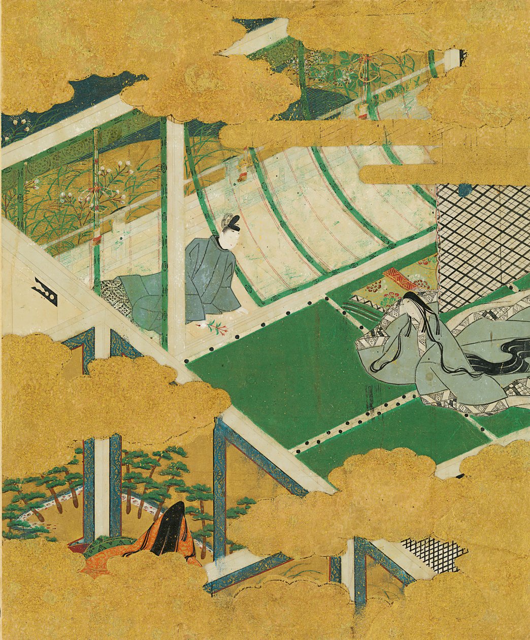 „Mistflowers” Fujibakama, 16. század vége – 17. század eleje. alkotó: Tosa Mitsuyoshi