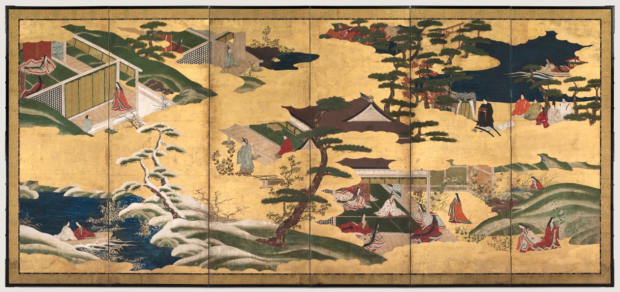 Jelenetek a Genji meséjéből, az 1700-as évek végén. alkotó: Tosa School