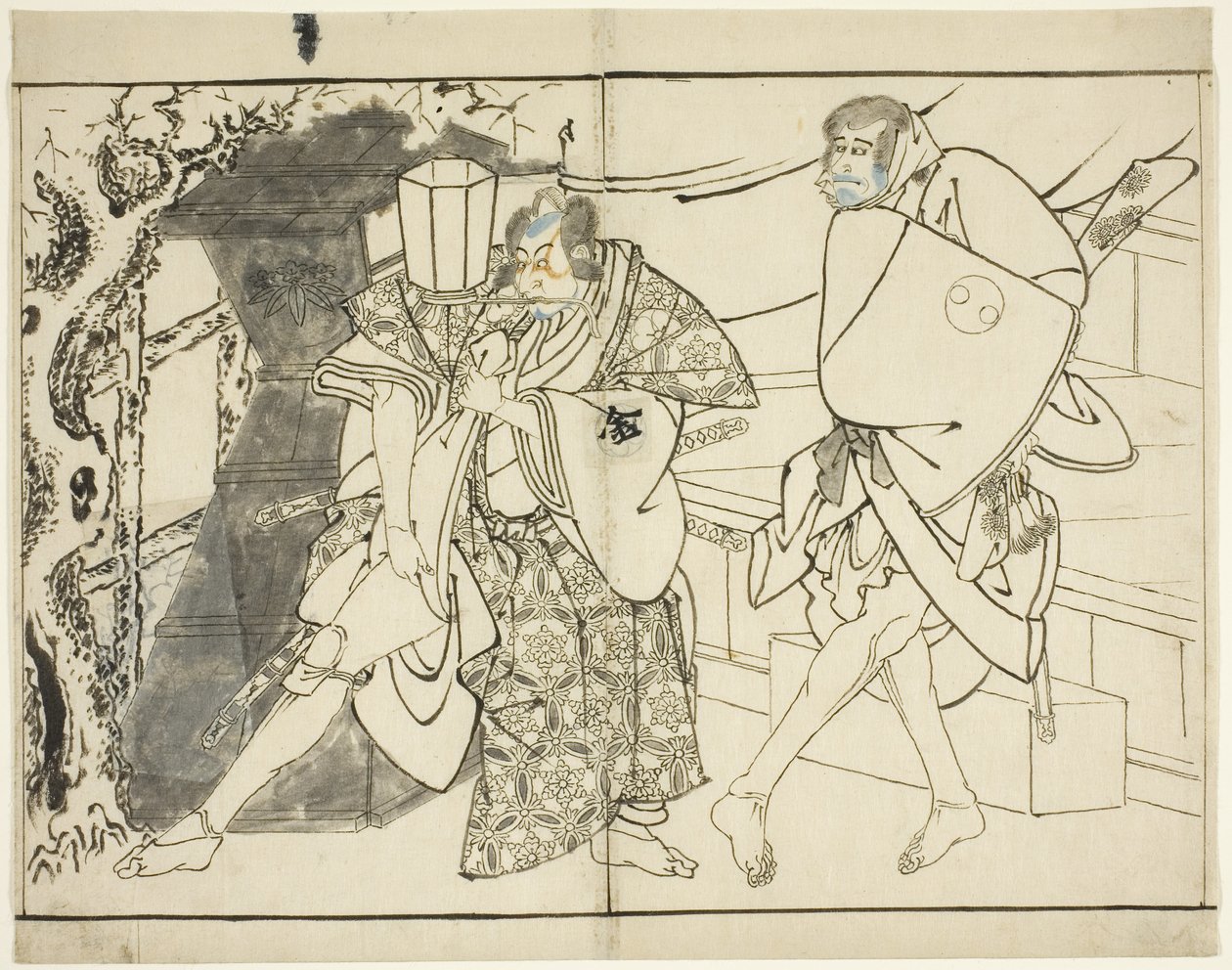 The Actors Arashi Ryuzo and Morita Kanya VIII, 1794 alkotó: Toshusai Sharaku
