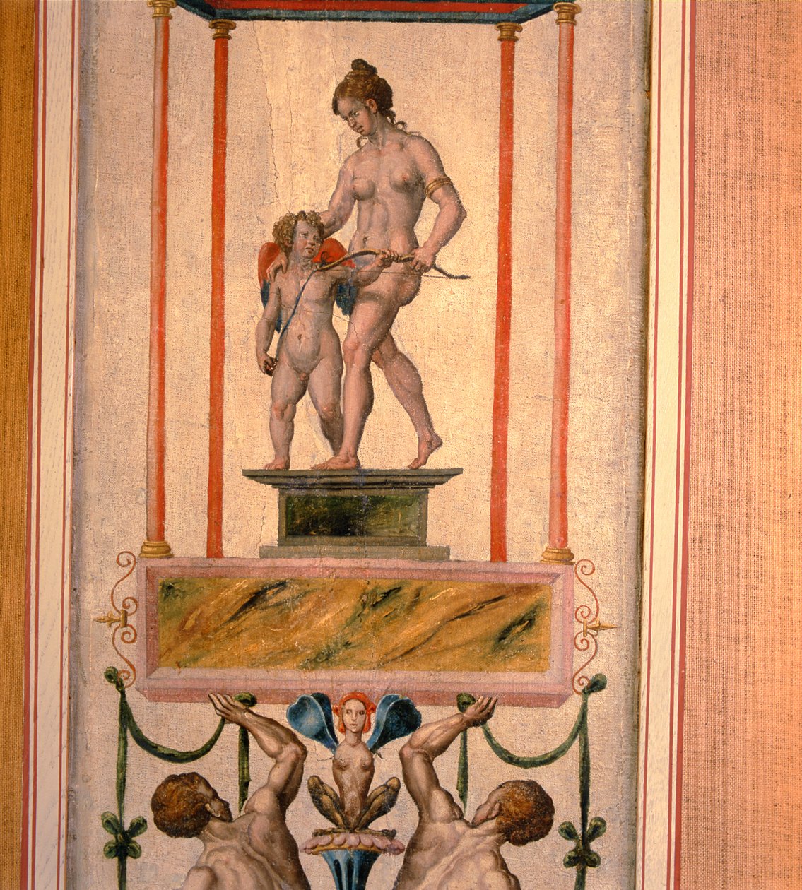 Arabesque panel, amely a Nonsuch palotából származhat, 16. század. alkotó: Toto