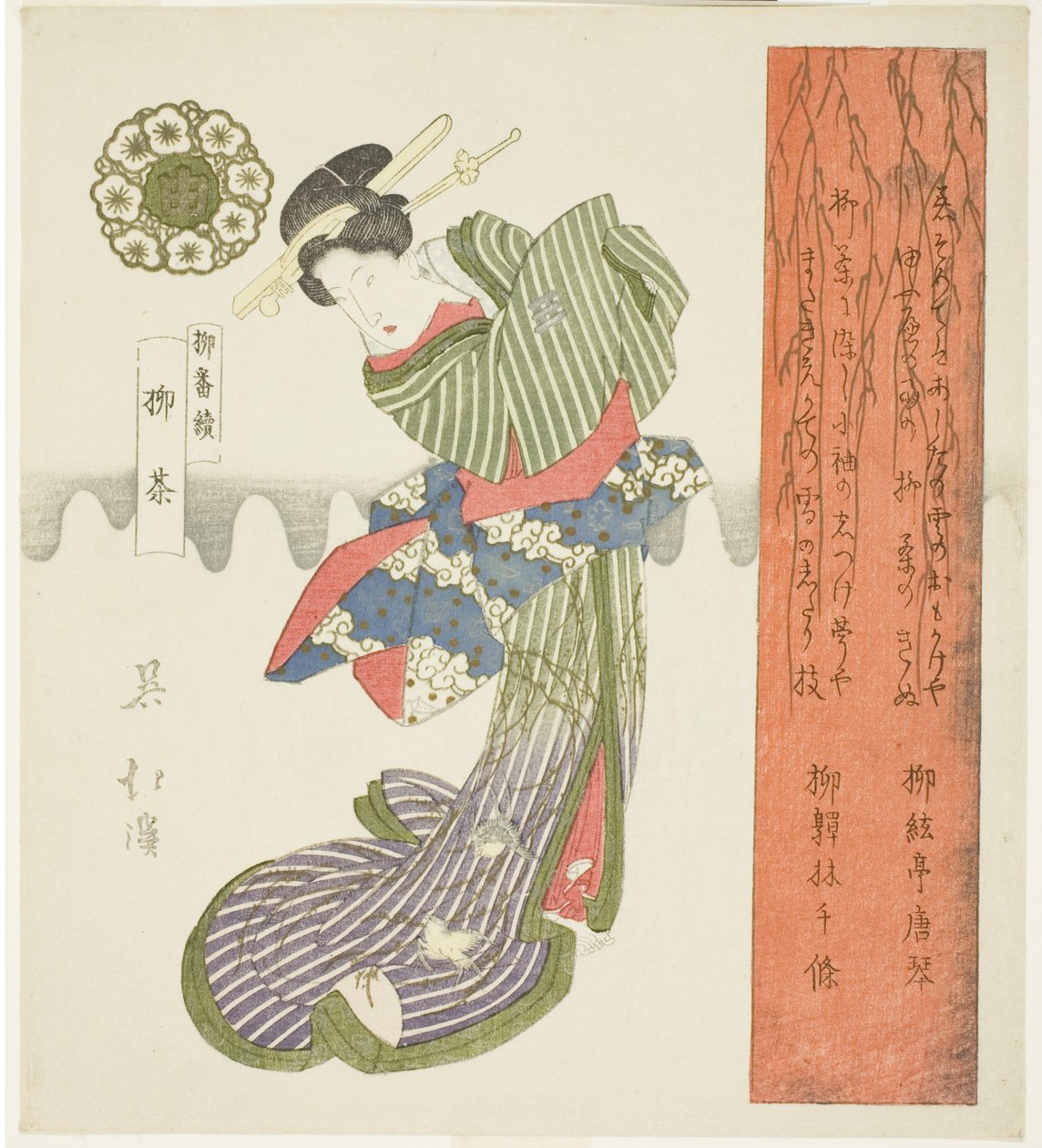 Fűzfa tea (Yanagicha), az "A Series of Willows (Yanagi bantsuzuki)" sorozatból alkotó: Totoya Hokkei
