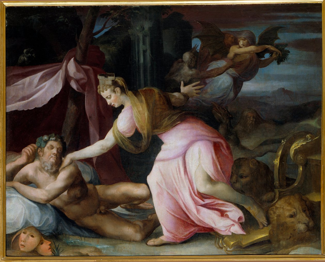 Cybelle Awakening Morphee festmény, All Saints Dubreuil (1561-1602) alkotó: Toussaint Dubreuil
