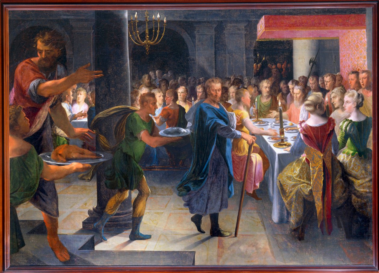 Kocka lakomát kínál Francusnak, 1594-1602 körül (festmény, vászon) alkotó: Toussaint Dubreuil