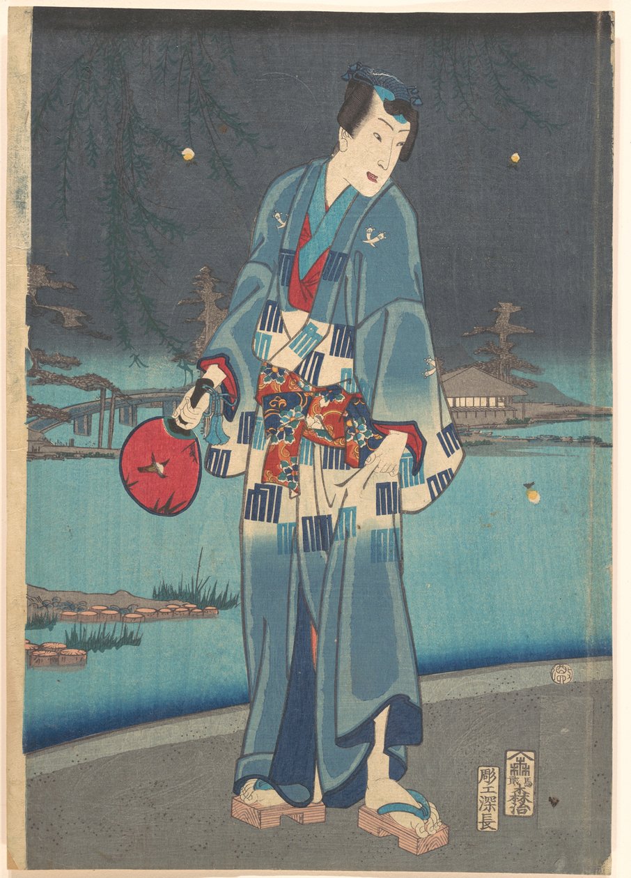 Modern Genji - Szentjánosbogár-nézés (Imayō Genji Shiken Hotaru Asobi) alkotó: Toyohara Kunichika