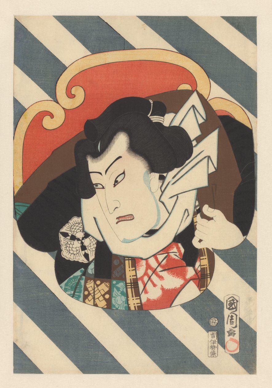 Nuregami Chôgorô szumóbirkózó portréja alkotó: Toyohara Kunichika