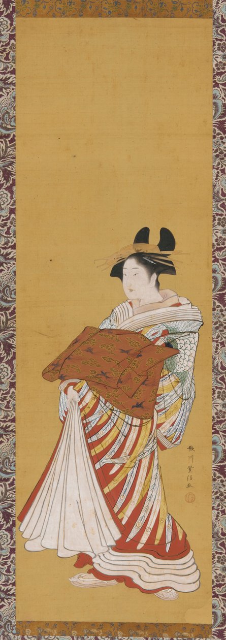 Yujo a felvonuláson, 18. század vége. alkotó: Toyonobu Utagawa