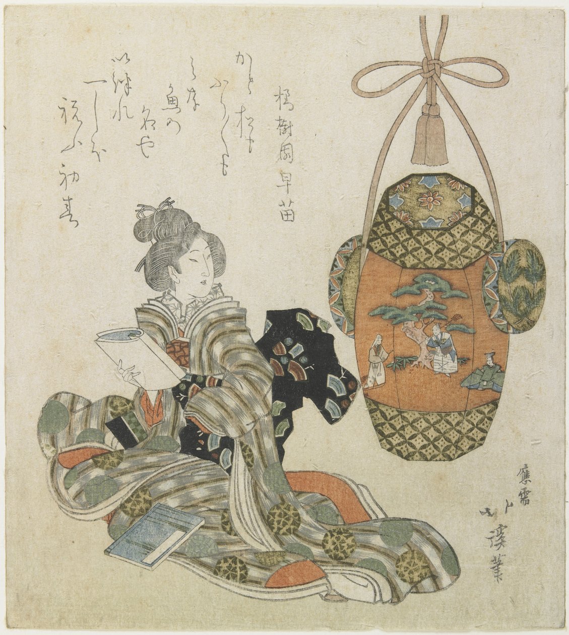 (Woman Reading a Book), 19. század eleje alkotó: Toyota Hokkei