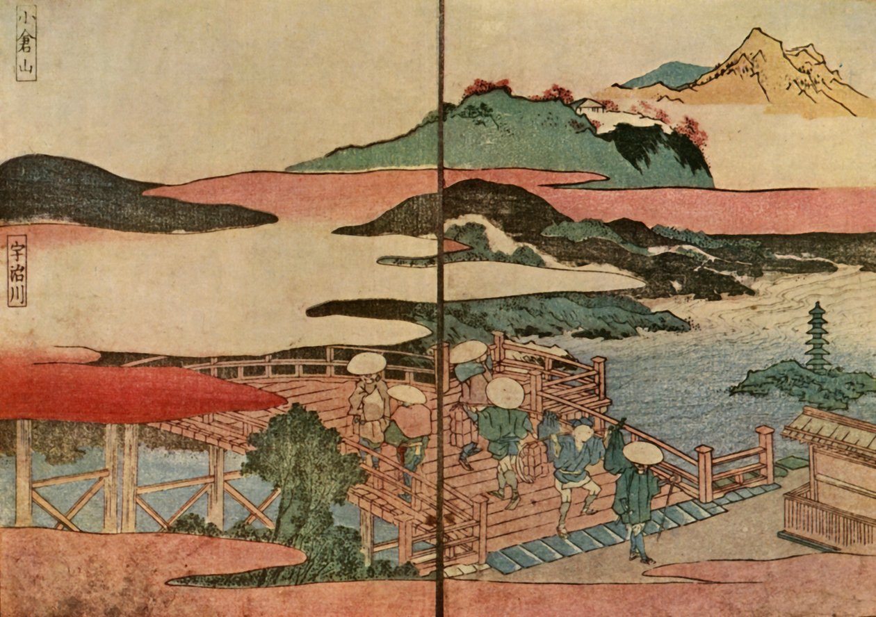 Az Ogura-hegy és az Uji-folyó, 1824, 1924. alkotó: Toyota Hokkei