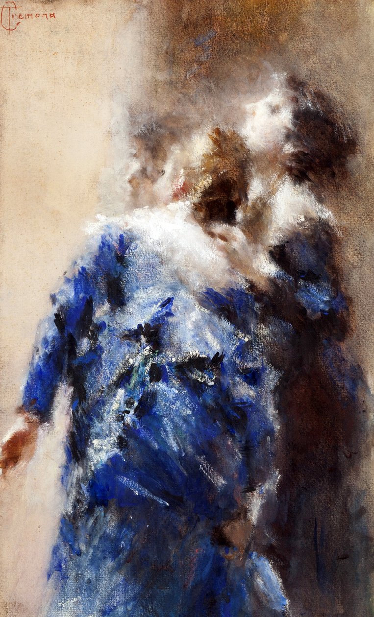 Le curiose par Cremona, Tranquillo (1837-1878). Akvarell, karton, mérete: 49x30 alkotó: Tranquillo Cremona