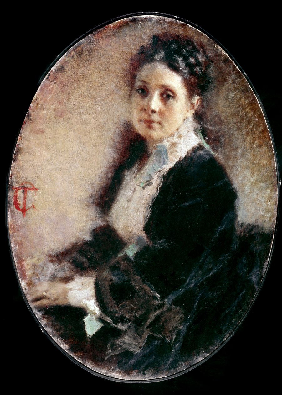 Madame Deschamps portréja. Tranquillo Cremona festménye (1837-1878) alkotó: Tranquillo Cremona