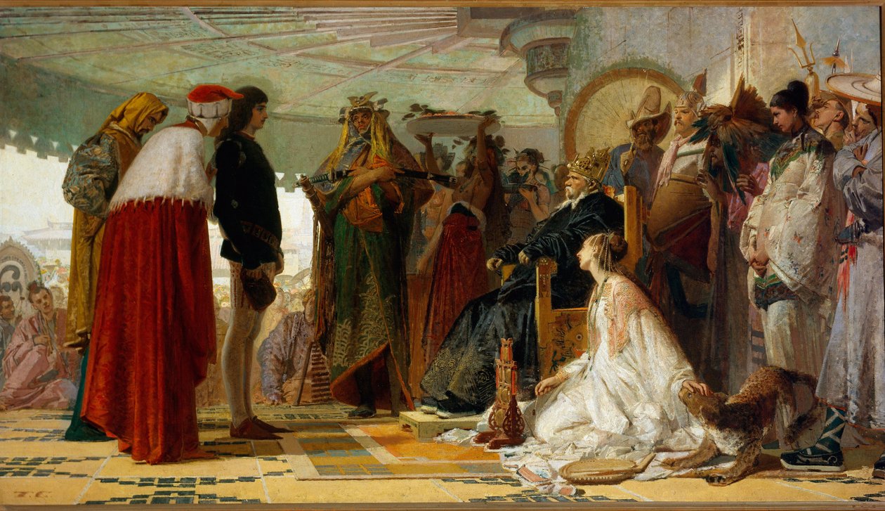 A velencei navigátor, Marco Polo a nagy Qubilai előtt alkotó: Tranquillo Cremona