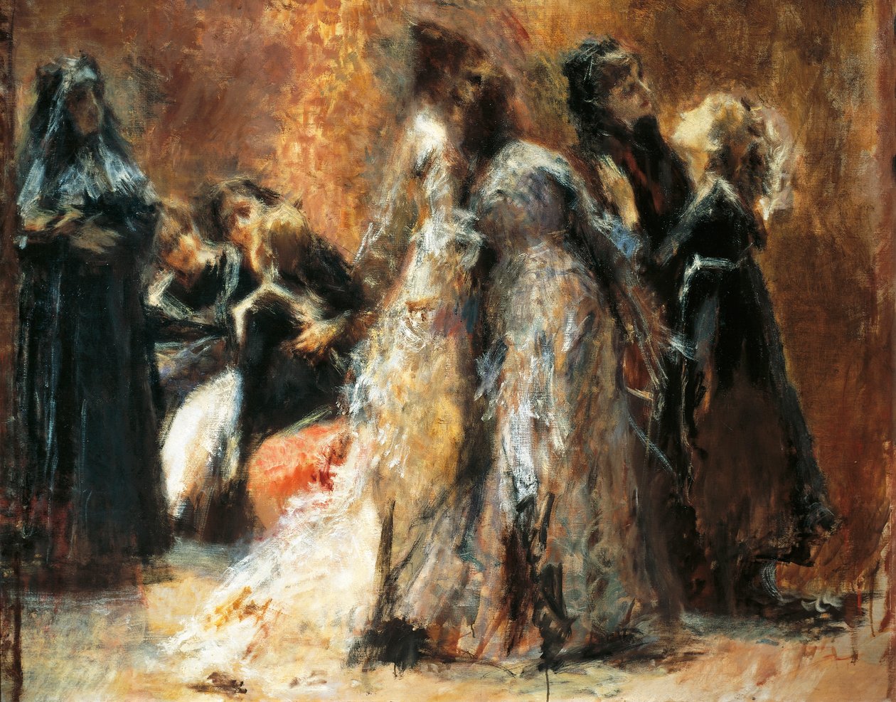 Látogató főiskola, Tranquillo Cremona (1837-1878), olaj, vászon alkotó: Tranquillo Cremona