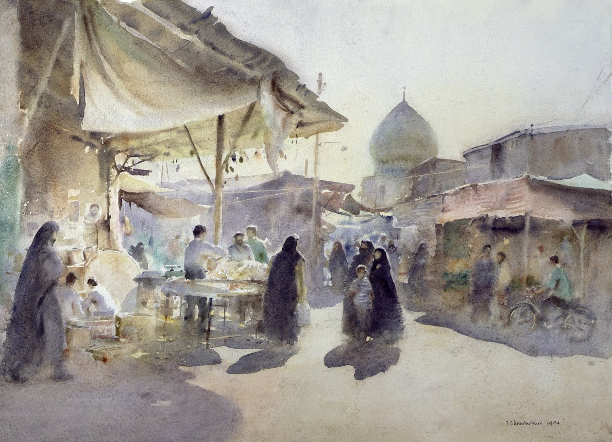 Fény és árnyék, Shiraz Bazaar, 1994 (wc papíron) alkotó: Trevor Chamberlain