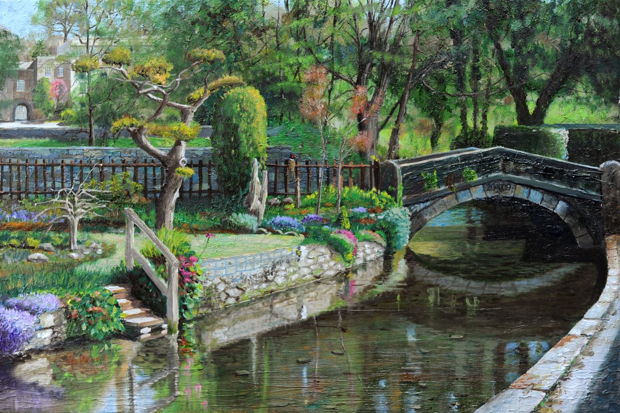 Bridge and Garden, Bakewell, Derbyshire, 2009 alkotó: Trevor Neal