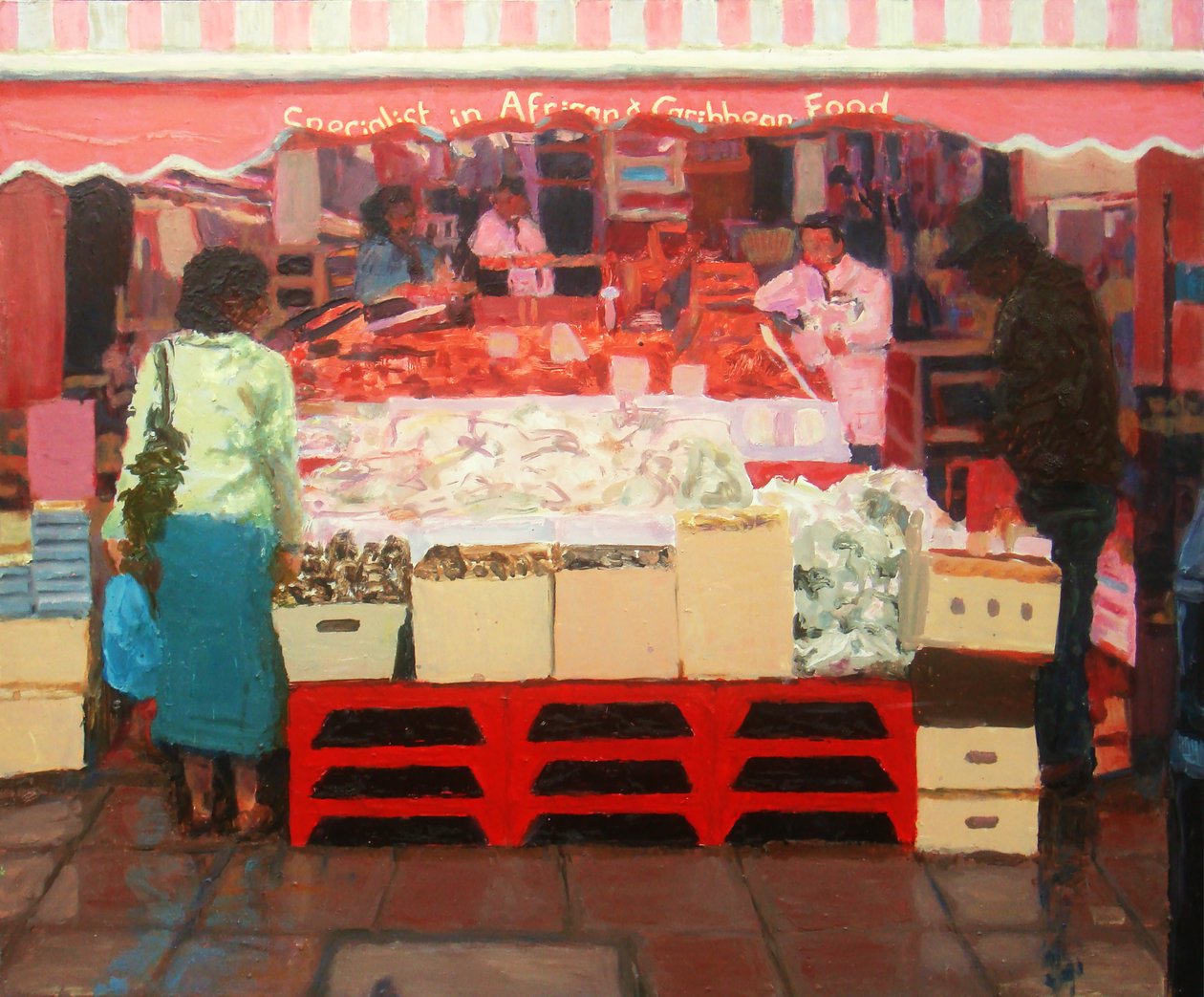 Afrikai és karibi ételek, 2010 (olaj, tábla) alkotó: Trevor Burgess