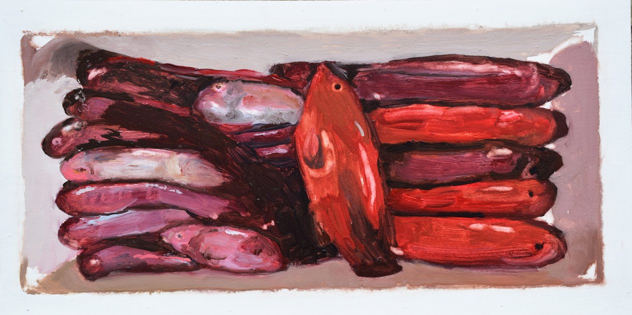 Fish crate 2 (Billingsgate, London), 2016 (olaj, tábla) alkotó: Trevor Burgess