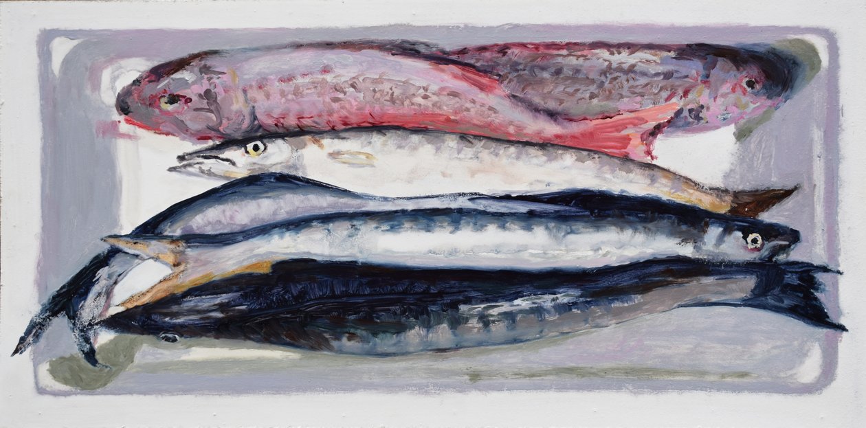 Fish crate 3 (Billingsgate, London), 2016 (olaj, karton) alkotó: Trevor Burgess