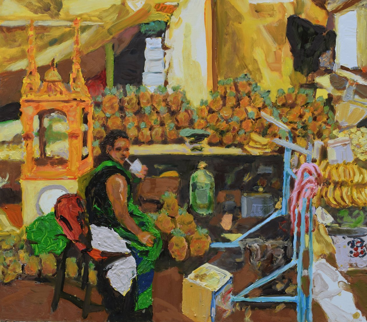 Ananász trilógia 2 (Mexikóváros), 2018 (olaj, tábla) alkotó: Trevor Burgess