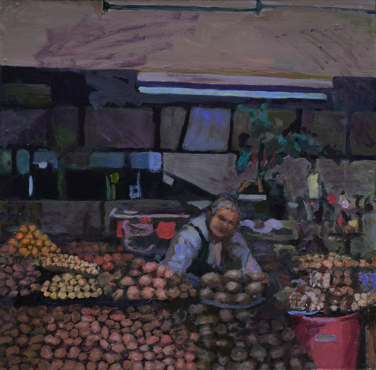Krumplibódé (Quito, Ecuador), 2015 (olaj, tábla) alkotó: Trevor Burgess