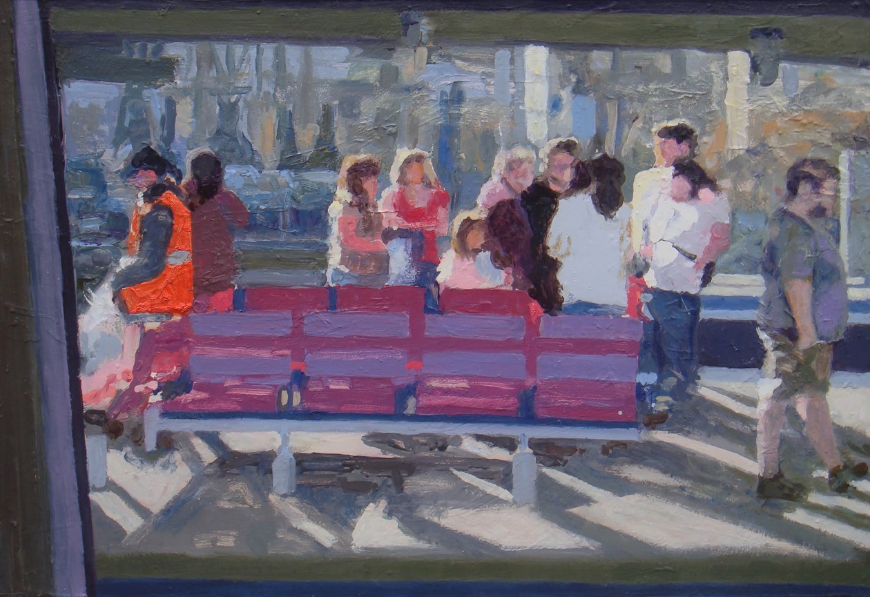 A vonat ablakán keresztül, 2010 (olaj, tábla) alkotó: Trevor Burgess