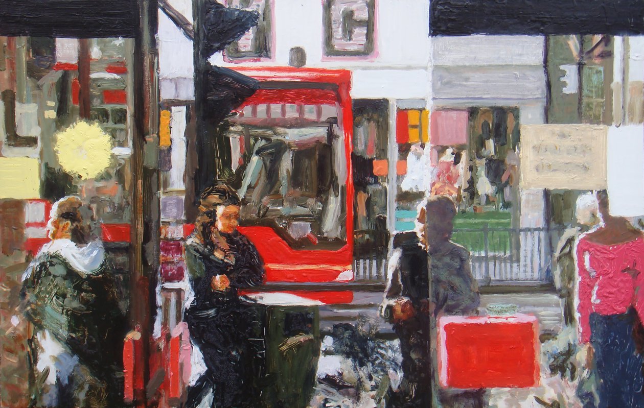 Bolti ajtó, 2010 (olaj, karton) alkotó: Trevor Burgess