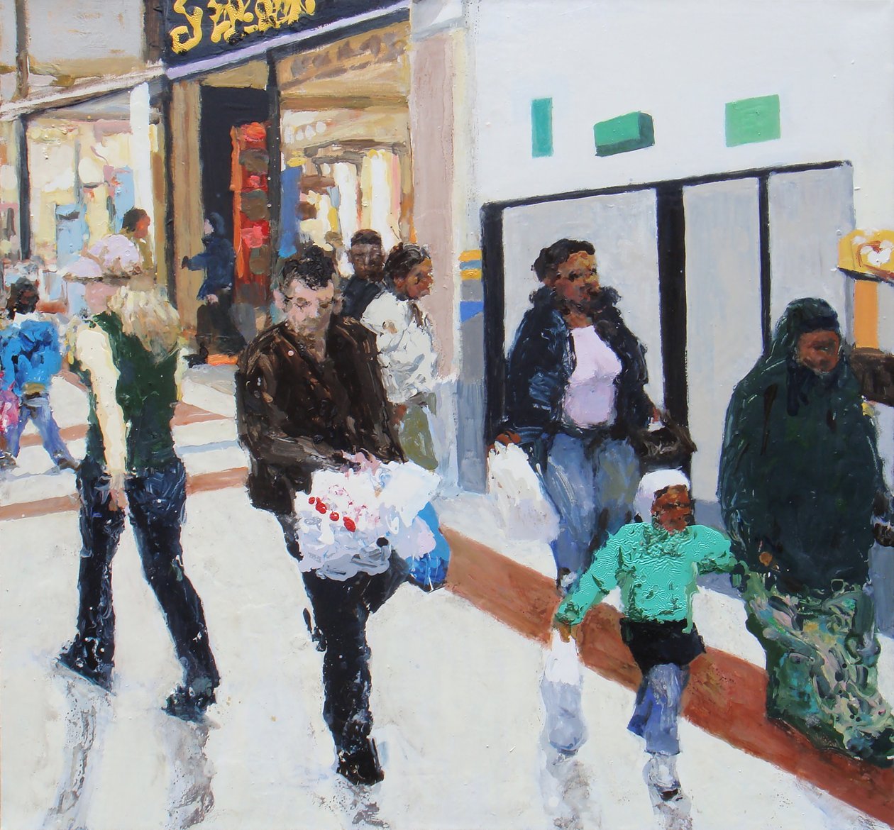Vásárlók 2, 2009 (olaj, vászon) alkotó: Trevor Burgess