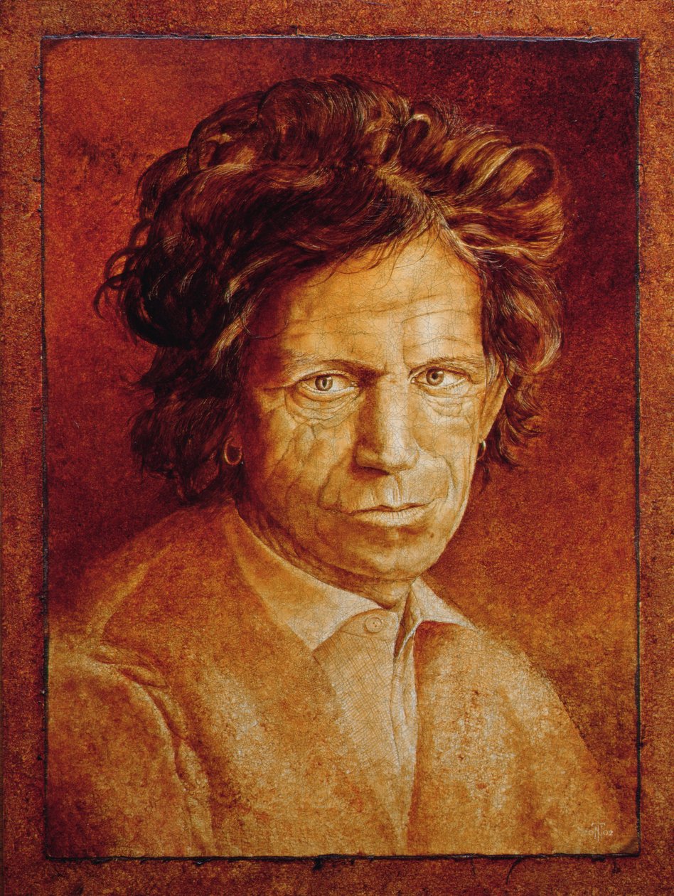 Keith Richards (sz.1943) (olajmázak repedt gesso-n, vászonra fektetve) alkotó: Trevor Neal