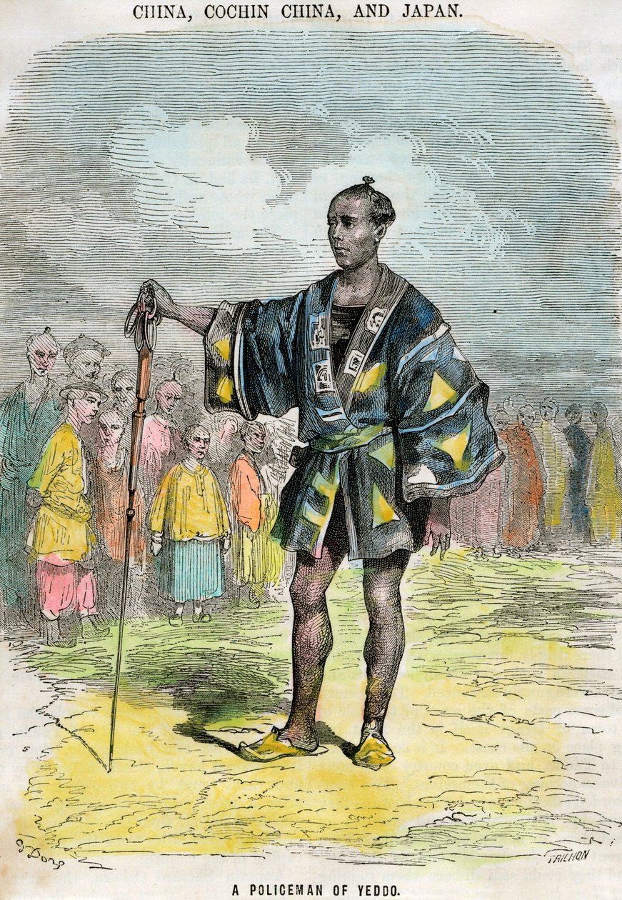 Yeddo Edo rendőre, Japán, 1880 alkotó: Trichon