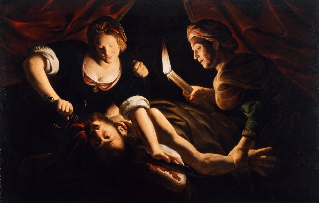 Judith levágta Holofernes fejét alkotó: Trophime Bigot