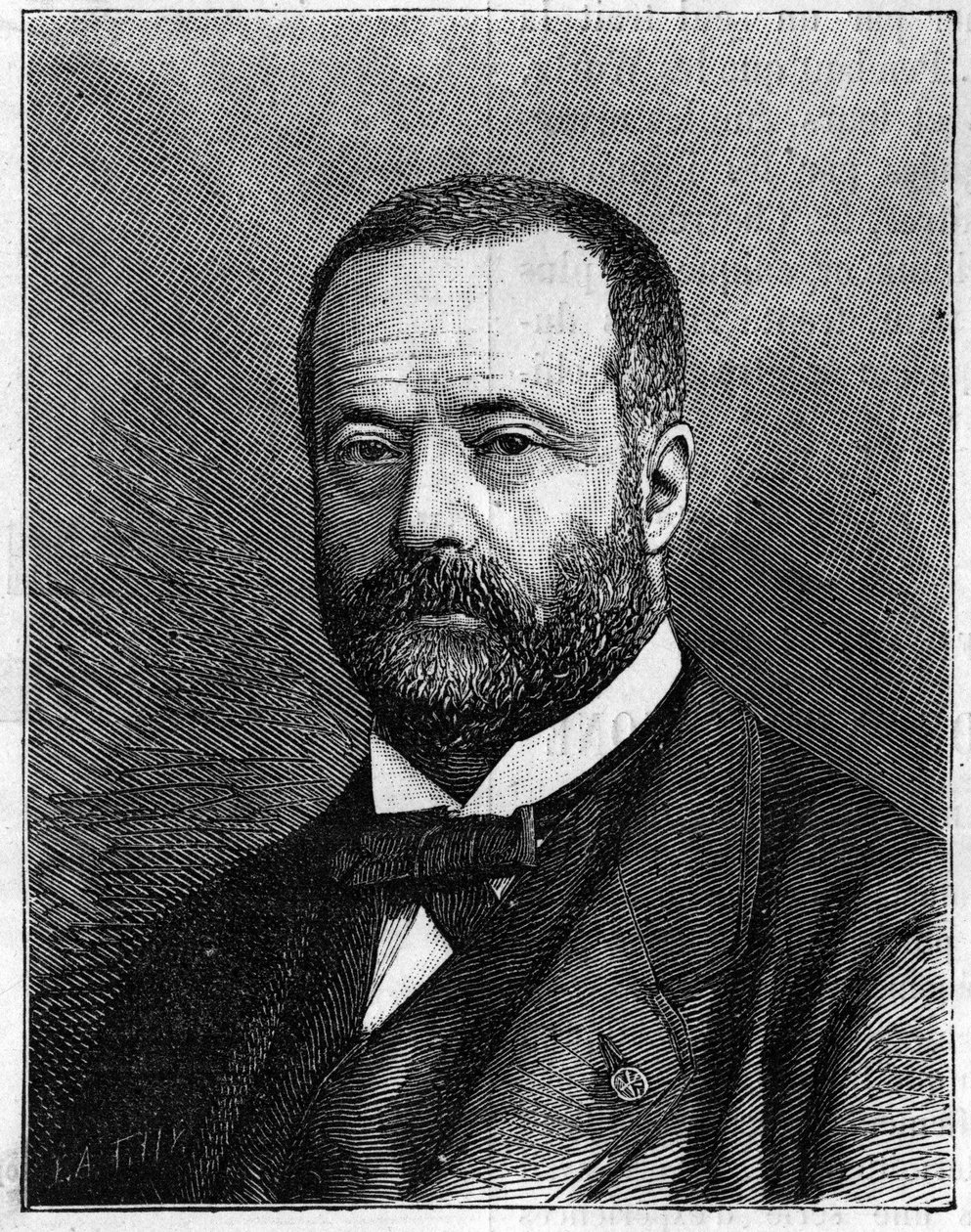 Henri Sainte Claire (Sainte-Claire) Deville (1818-1881) francia kémikus portréja. (Truchelut úr fényképéről). Metszet a „természetbe”: 1881. július 23-i áttekintés a tudományokról és alkalmazásukról a művészetben és az iparban. alkotó: Truchelut Truchelut