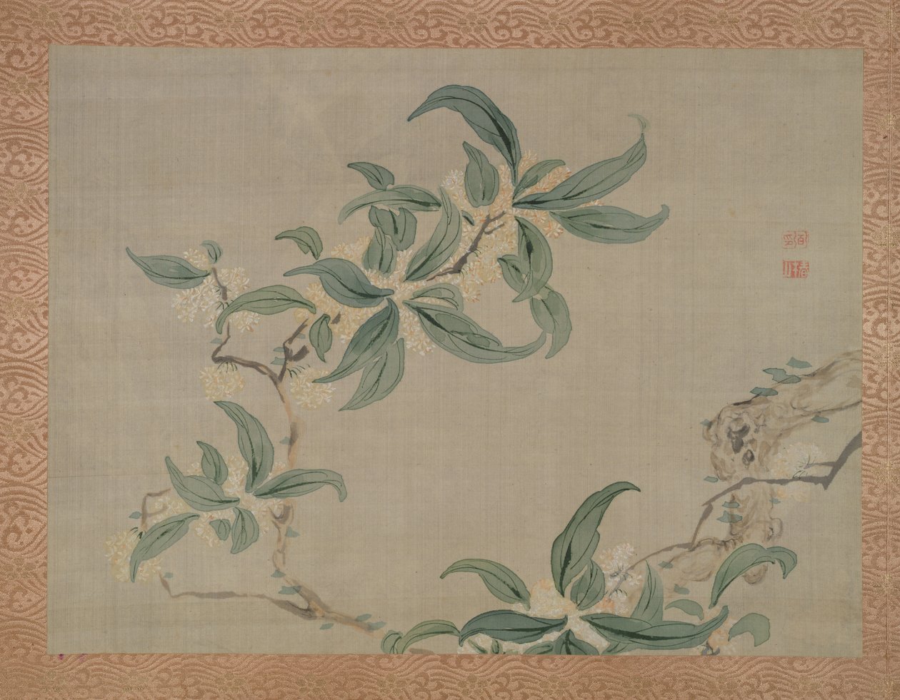 Virág, 1851 (akvarell, selyem) alkotó: Tsubaki Chinzan