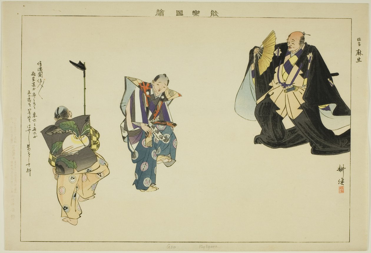 Aso (Kyogen), a "Pictures of No Performances (Nogaku Zue)" sorozatból alkotó: Tsukioka Kogyo