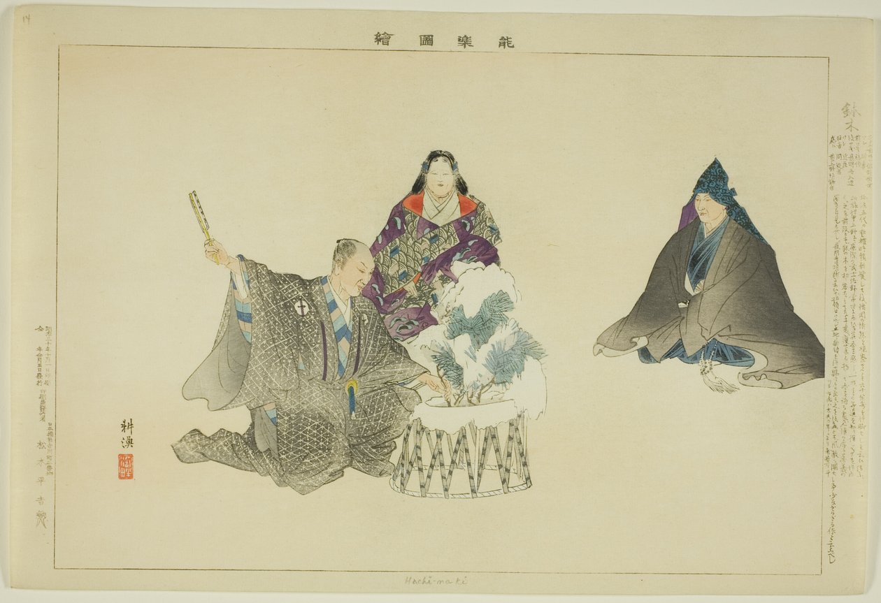 Hachi-maki, a "Pictures of No Performances (Nogaku Zue)" sorozatból alkotó: Tsukioka Kogyo