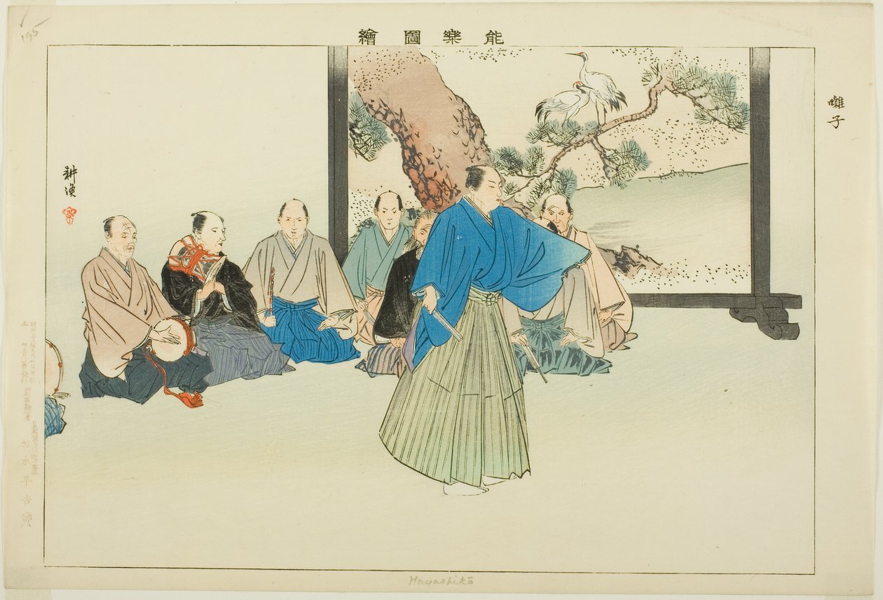 Hayashiko, a "Pictures of No Performances (Nogaku Zue)" sorozatból alkotó: Tsukioka Kogyo
