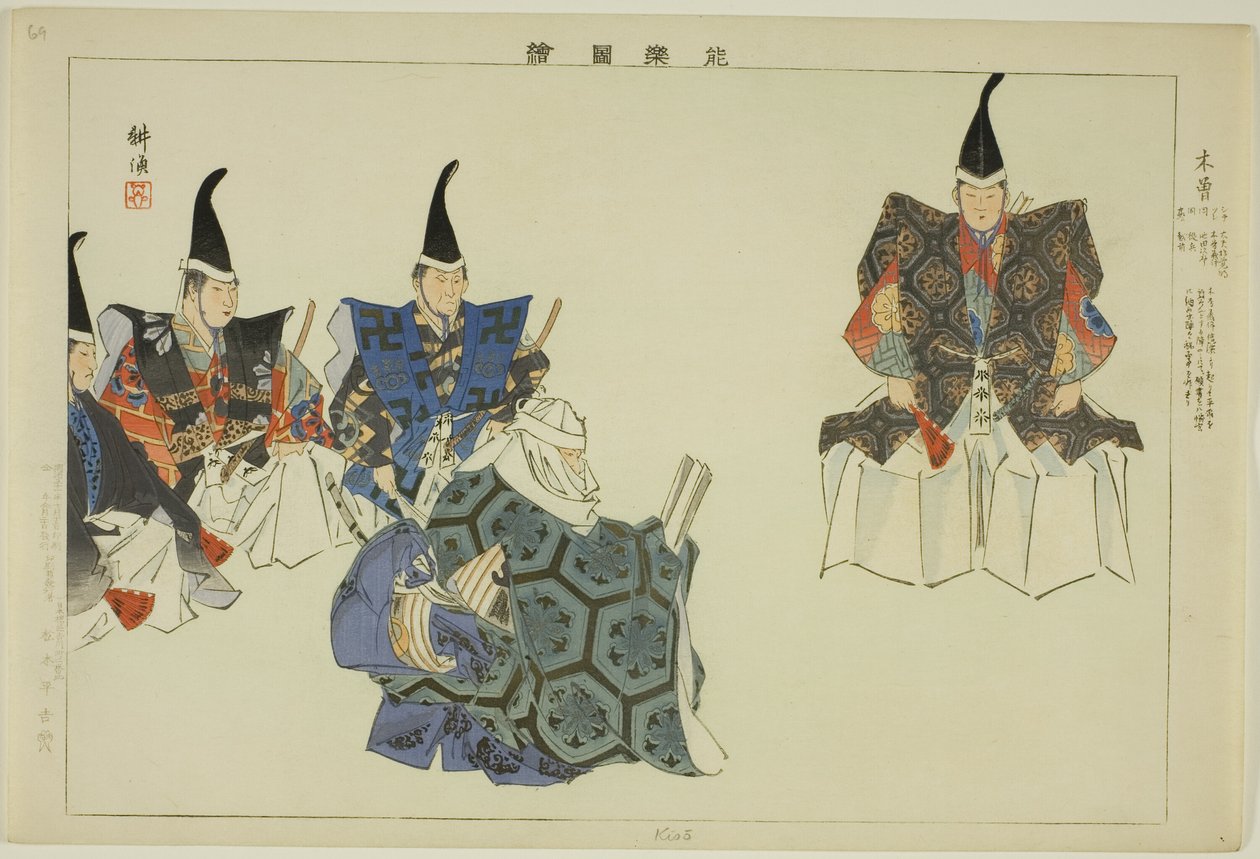 Kiso, a "Pictures of No Performances (Nogaku Zue)" sorozatból alkotó: Tsukioka Kogyo