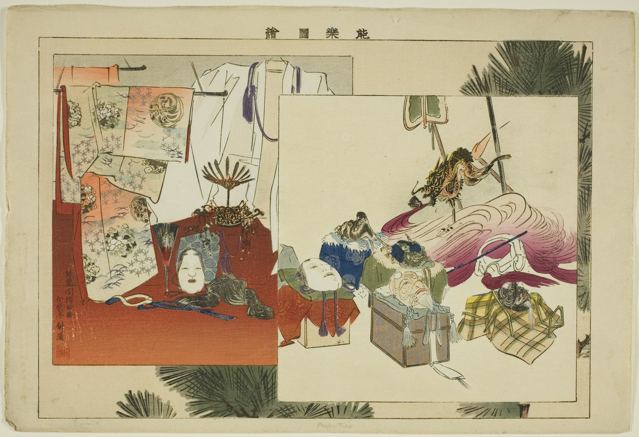 Tulajdonságok a "Pictures of No Performances (Nogaku Zue)" sorozatból alkotó: Tsukioka Kogyo