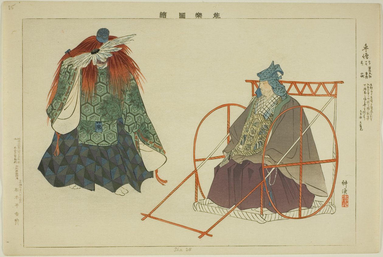 Shaso, a "Pictures of No Performances (Nogaku Zue)" sorozatból alkotó: Tsukioka Kogyo