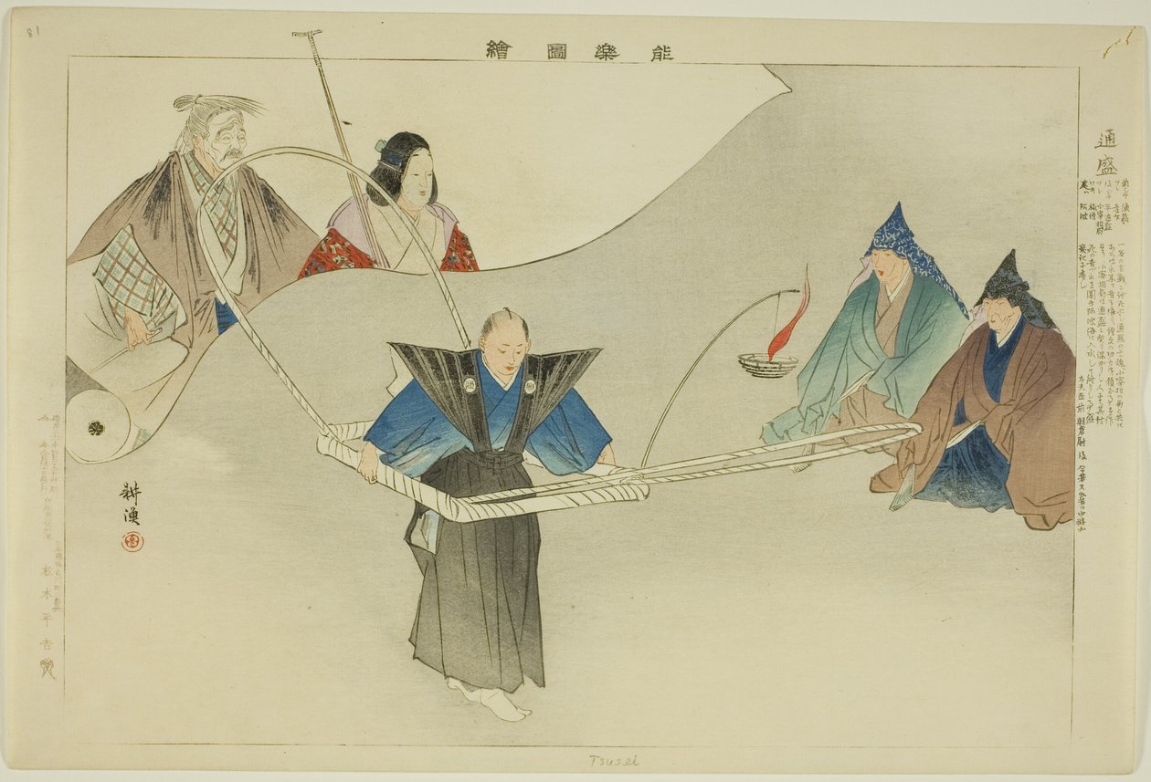 Tsusei, a "Pictures of No Performances (Nogaku Zue)" sorozatból alkotó: Tsukioka Kogyo