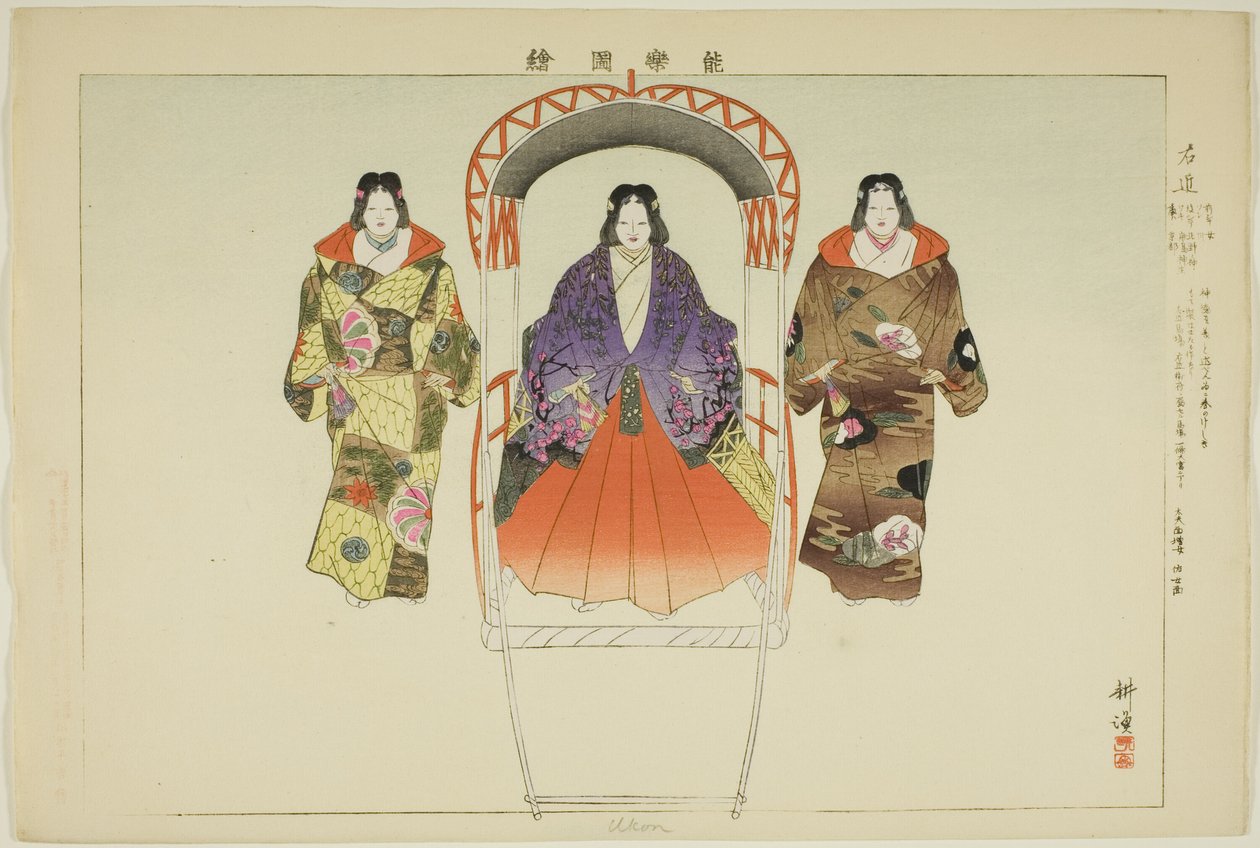 Ukon, a "Pictures of No Performances (Nogaku Zue)" sorozatból alkotó: Tsukioka Kogyo