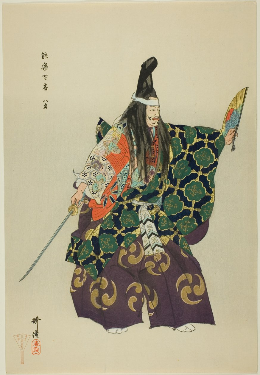 Yashima, a "One Hundred No Dramas (Nogaku hyakuban)" sorozatból. alkotó: Tsukioka Kogyo