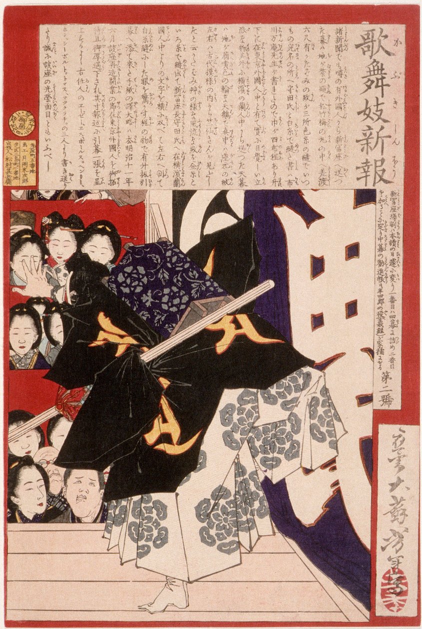 Schauspieler als Musashibō Benkei in Kanjinchō alkotó: Tsukioka Yoshitoshi