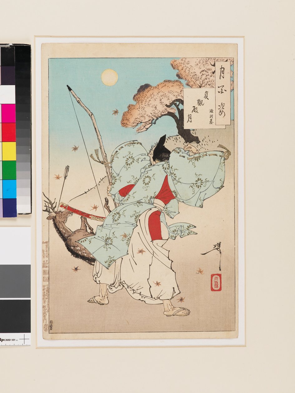 Jōganden hold - Minamoto no Tsunemoto alkotó: Tsukioka Yoshitoshi