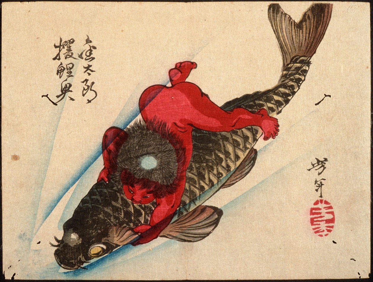 Kintarō elfogja a pontyot alkotó: Tsukioka Yoshitoshi