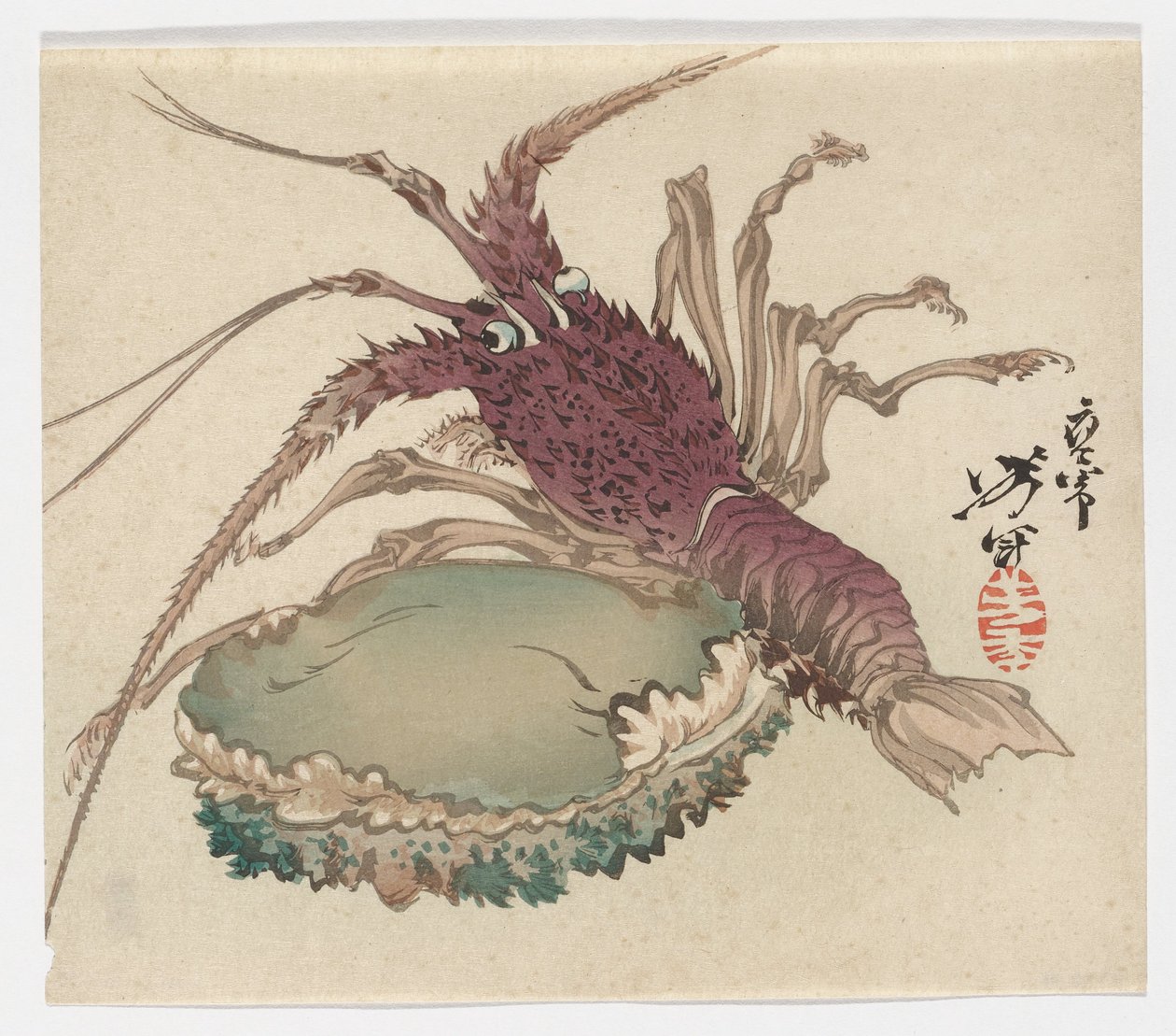 Homár és abalone alkotó: Tsukioka Yoshitoshi