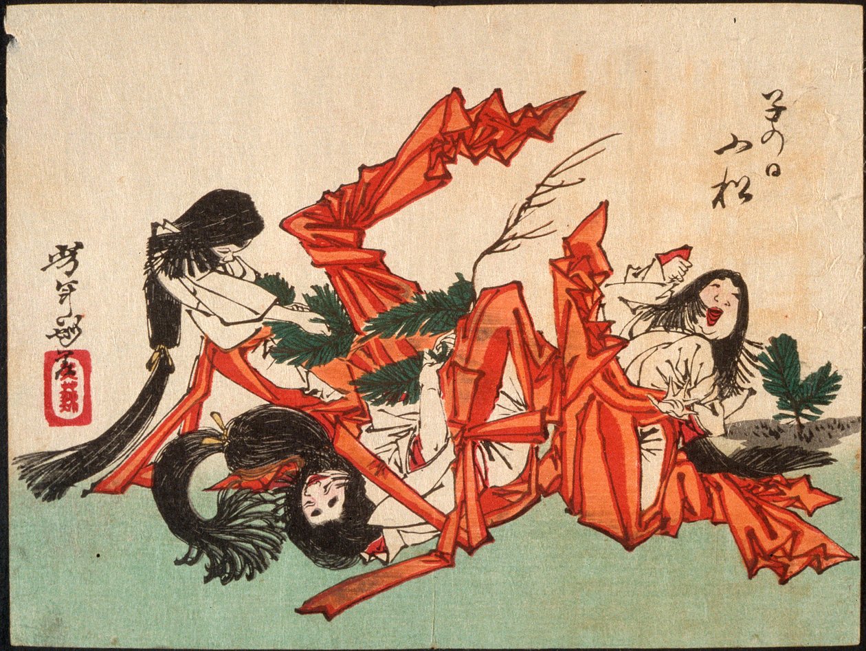 Ziehen von Kieferntrieben am Tag der Ratte alkotó: Tsukioka Yoshitoshi